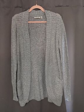 RD Style Gray Open-Front Knit Cardigan
